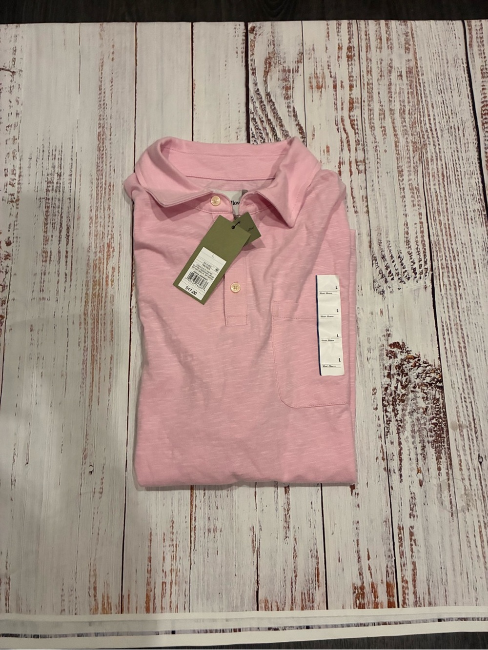 Men’sPink Polo Shirt with Chest Pocket